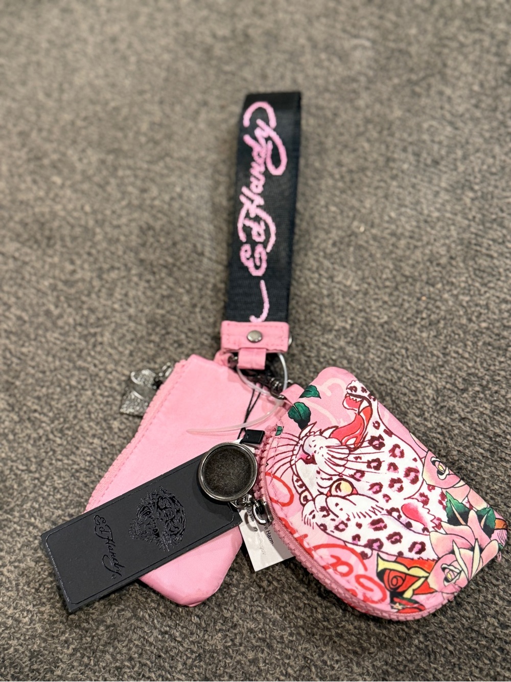 Ed Hardy Pink and Black Wristlet Keychain Set - Picture 6 of 10